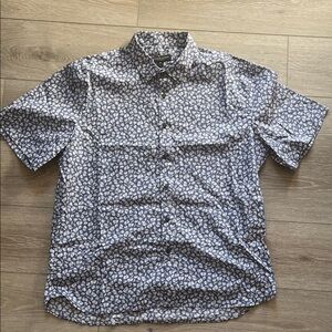 Gorgeous Men's Blue Patterned Short Sleeve Shirt